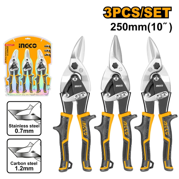 Bộ 3 Kéo Cắt Tole HTSNK0110 INGCO
