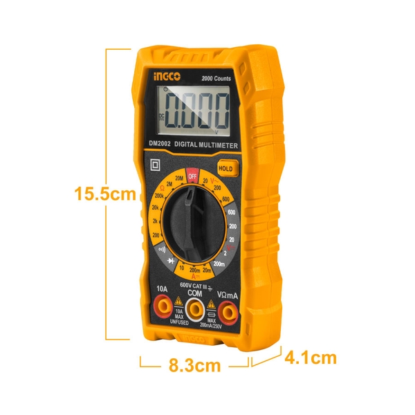 Đồng Hồ Đo Điện Vạn Năng(2000 Số Đếm) DM2002 INGCO