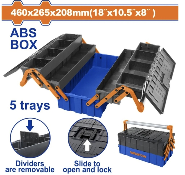 Hộp nhựa ABS đựng dụng cụ 5 khay WADFOW WTB4305