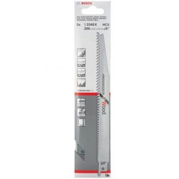 Lưỡi cưa kiếm S 2345 X - Gỗ (Bô 5 lưỡi)[Phù hợp với gỗ xâydựng và ván MDF, ván dăm] Bosch 2608654404