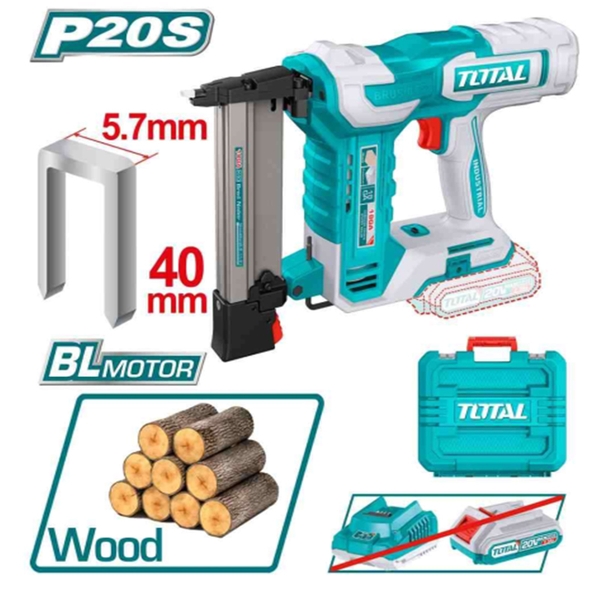 Máy bắn đinh U không chổi than dùng pin 20V (không kèm pin & sạc) TCSNLI6005 TOTAL