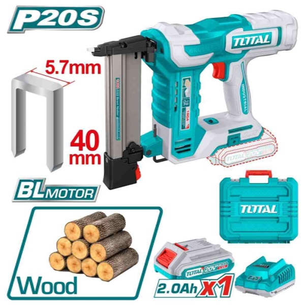 Máy bắn đinh U không chổi than dùng pin 20V TCSNLI6008 TOTAL