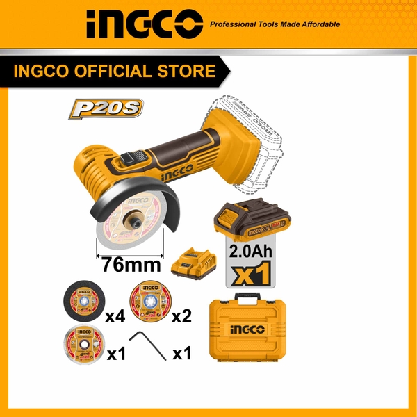 Máy Cắt Mài Mini Dùng Pin 20V CAGLI76012 INGCO
