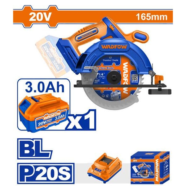 Máy cưa đĩa tròn dùng pin 20V-165mm WADFOW - WLWP5521