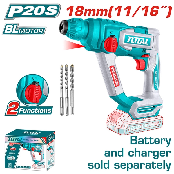 Máy khoan búa dùng pin 20V TOTAL TRHLI20188 (Chưa Pin & Sạc)