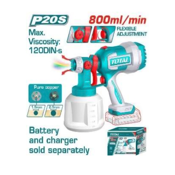 Máy phun sơn dùng pin Lithium 20V (không kèm pin & sạc) TOTAL TSGLI2004