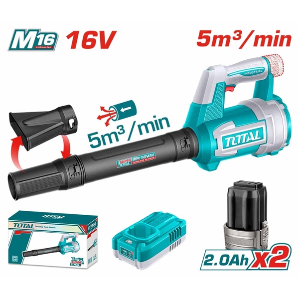 Máy thổi lá dùng pin 16V TOTAL TABLI168082 (2 Pin & 1 Sạc)