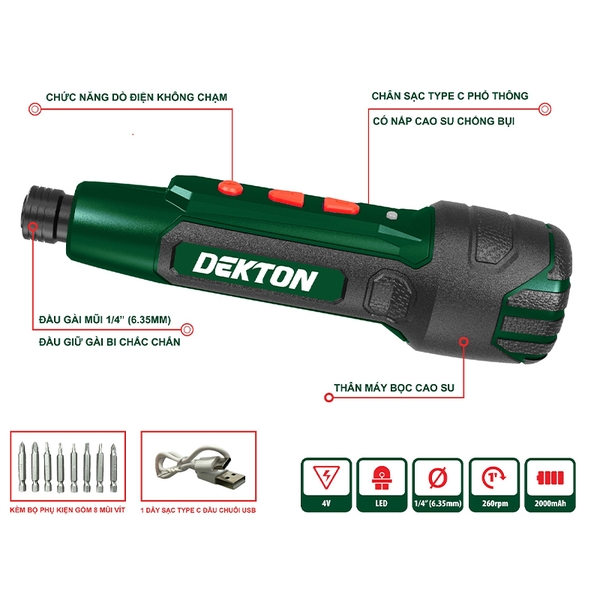 Máy vặn vít dùng pin Dekton DK-CV0402