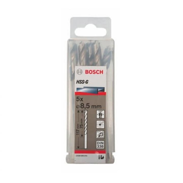 Mũi khoan sắt HSS-G 8.5mm (hộp 5 mũi) Bosch 2608595073