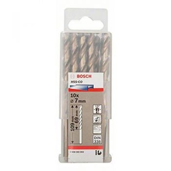Mũi khoan INOX HSS-Co 7mm (hộp 10 mũi) Bosch 2608585892