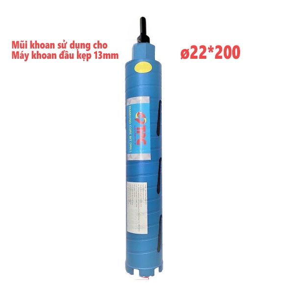 Mũi khoan rút lõi bê tông chuôi lục giác TPC ø22x200mm