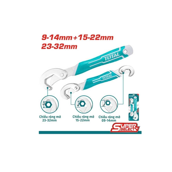 Bộ 2 mỏ lết đa năng TBWS09328 TOTAL
