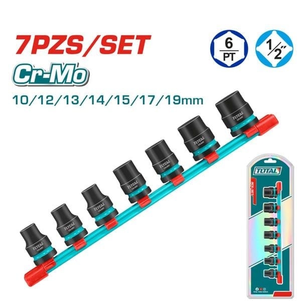 Bộ 7 đầu tuýp 1/2 inch Total THKISD12073