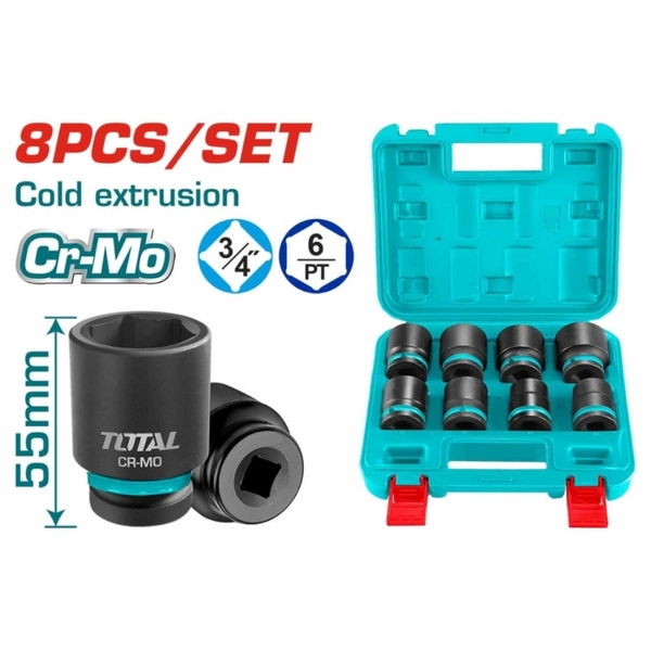 Bộ 8 đầu tuýp 3/4 inch Total THKISD34081