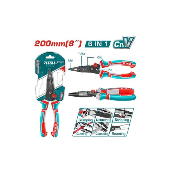 Bộ kềm mũi nhọn mỏ dài đa chức năng 6 trong 1 THTMF286 TOTAL