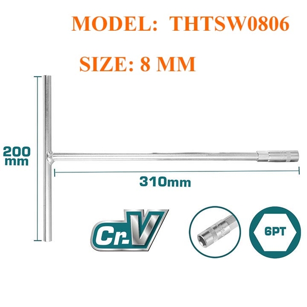 Thanh vặn tay cầm T 8mm THTSW0806 TOTAL