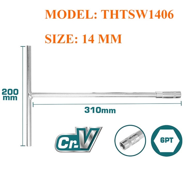 Thanh vặn tay cầm T 14mm THTSW1406 TOTAL