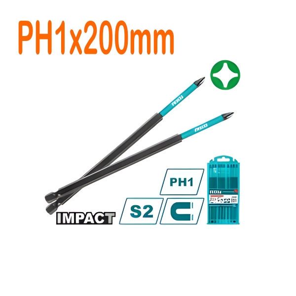 Bộ 10 mũi bắt vít PH1x200mm TACIM16PH183 TOTAL