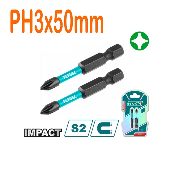 Bộ 2 mũi bắt vít PH3x50mm TACIM71PH350 TOTAL