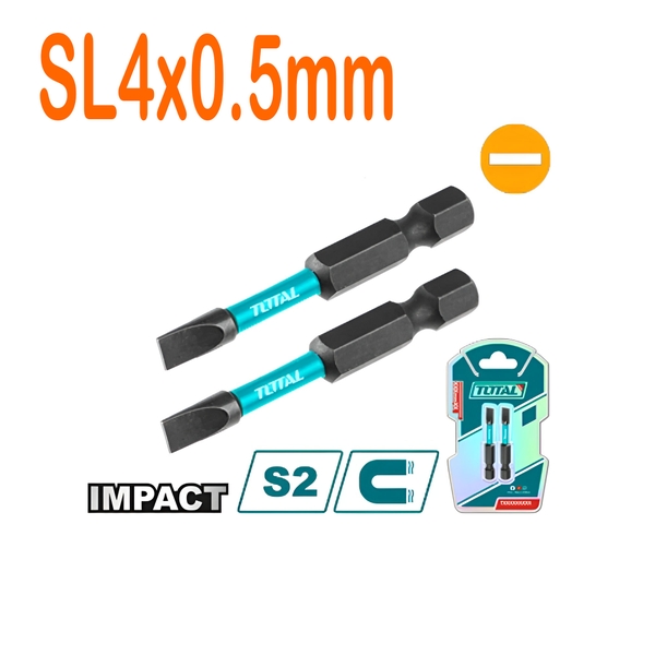 Bộ 2 mũi bắt vít SL4x0.5mm, 50mm TACIM71SL450 TOTAL