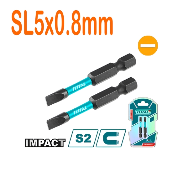 Bộ 2 mũi bắt vít SL5x0.8mm, 50mm TACIM71SL550 TOTAL