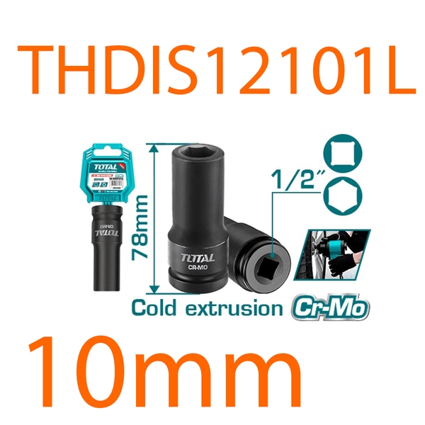 Đầu tuýp tác động sâu 1/2 inch 10mm THDIS12101L TOTAL