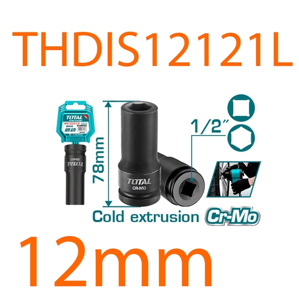 Đầu tuýp tác động sâu 1/2 inch 12mm THDIS12121L TOTAL