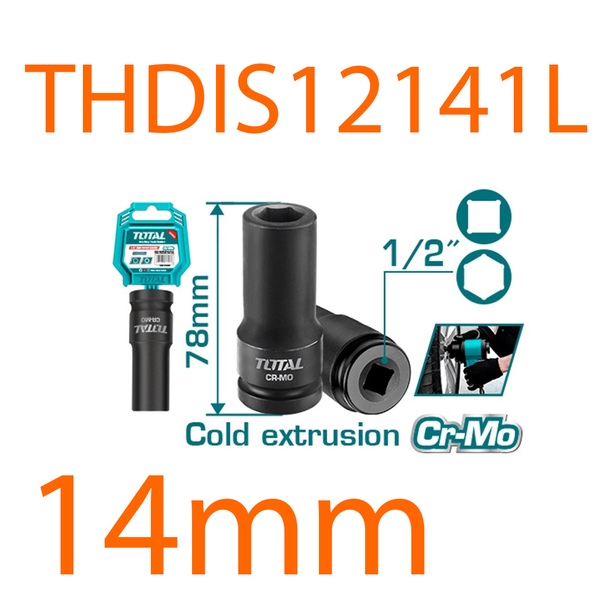 Đầu tuýp tác động sâu 1/2 inch 14mm THDIS12141L TOTAL