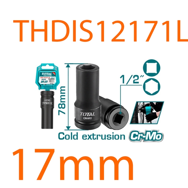 Đầu tuýp tác động sâu 1/2 inch 17mm THDIS12171L TOTAL