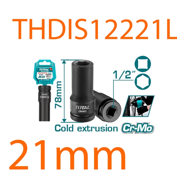 Đầu tuýp tác động sâu 1/2 inch 21mm THDIS12211L TOTAL
