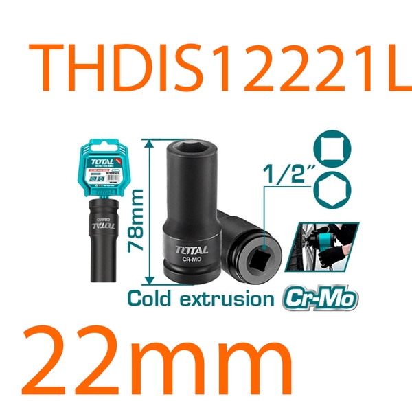 Đầu tuýp tác động sâu 1/2 inch 22mm THDIS12221L TOTAL