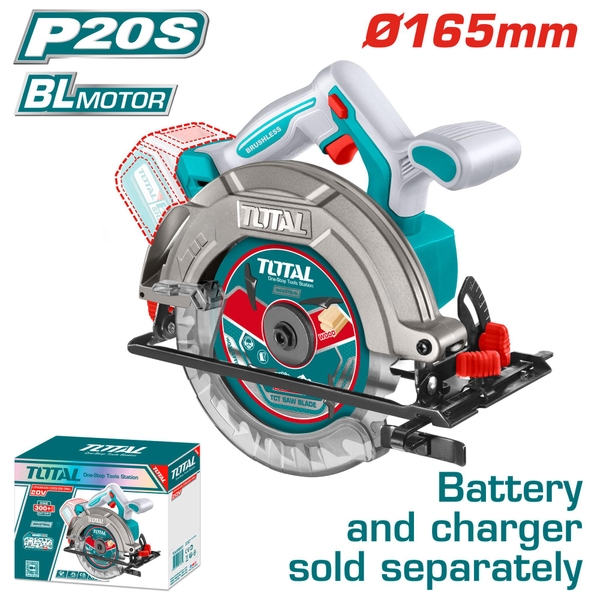 Máy cưa đĩa tròn không chổi than dùng pin Lithium 20V (không kèm pin và sạc) TSLI1652 TOTAL