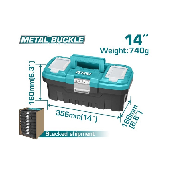 Hộp nhựa đựng công cụ 14 inch khóa kim loại TPBX0142 TOTAL