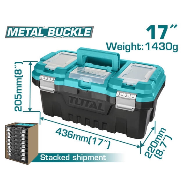 Hộp nhựa đựng công cụ 17 inch khóa kim lại TPBX0172 TOTAL