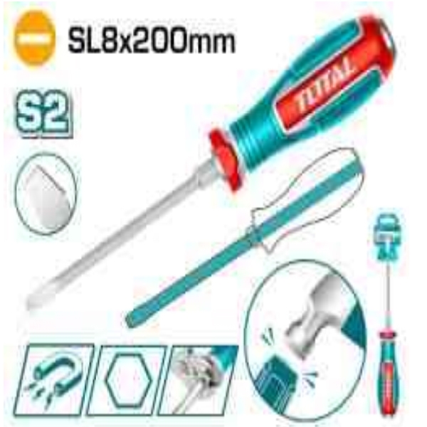 Tua vít dẹp đóng xuyên SL8x200mm Total TGTSL8200