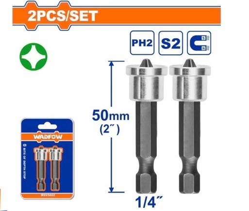 Bộ 2 Mũi Vít Bake Nối Dài Ph2X50Mm WSV5602 WADFOW