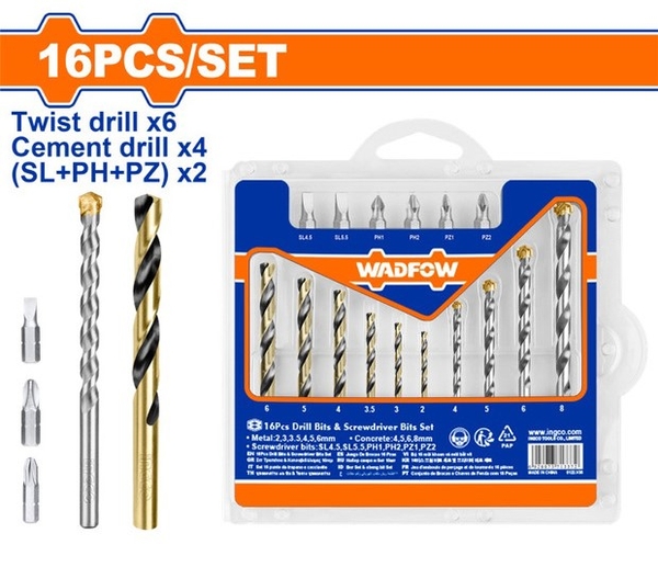 Bộ 16 Mũi Khoan Và Mũi Vít WKS4165 WADFOW