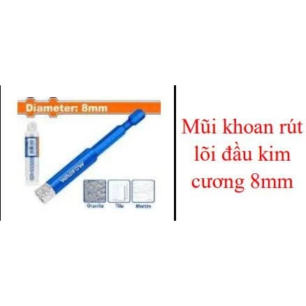 Mũi khoan rút lõi đầu kim cương 8mm WADFOW WKJ5K08