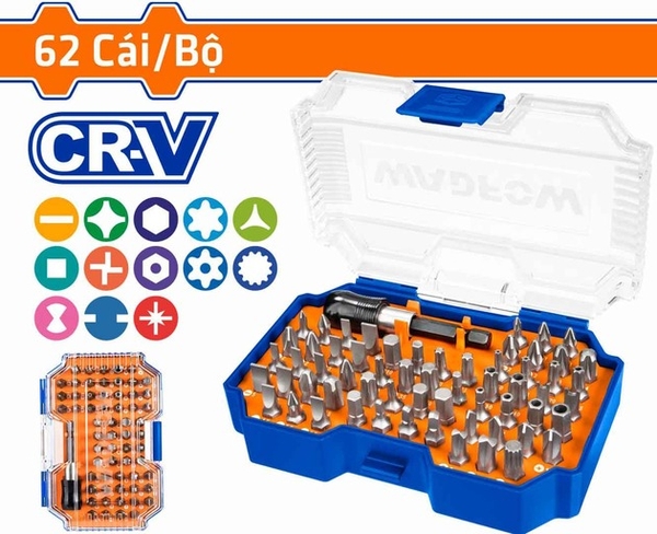 Bộ 62 Mũi Bắt Vít Đa Năng WBS3B62 WADFOW