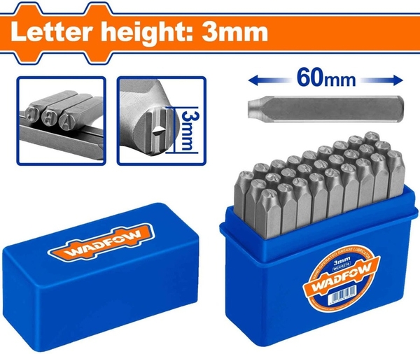 Bộ 27 Mũi Đột Chữ Cái 3Mm WCC9273 WADFOW