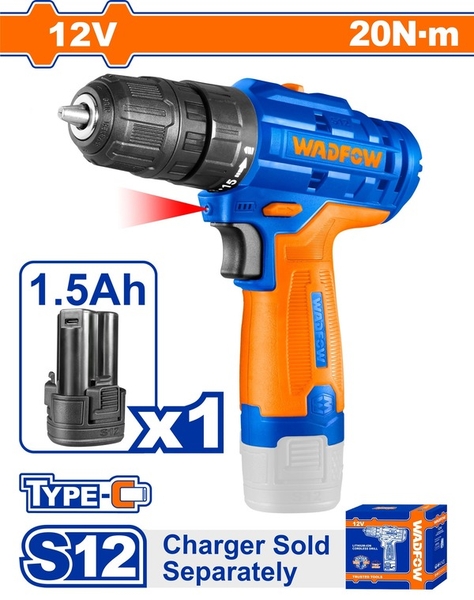 Máy khoan dùng pin 12V (không kèm dây & đầu sạc) WADFOW - WCDS520