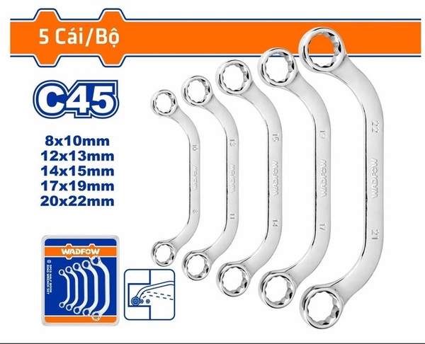 Bộ 5 Cờ Lê Hai Đầu Vòng Hình Cung WFR3405 WADFOW
