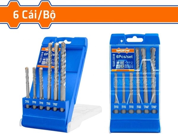 Bộ 6 Mũi Khoan Bê Tông Đuôi Gài WHD6B06 WADFOW