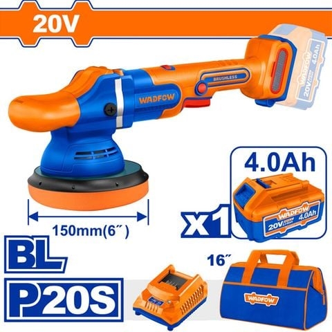Máy đánh bóng dùng pin 20V-150mm (không chổi than) WADFOW WHL2B151