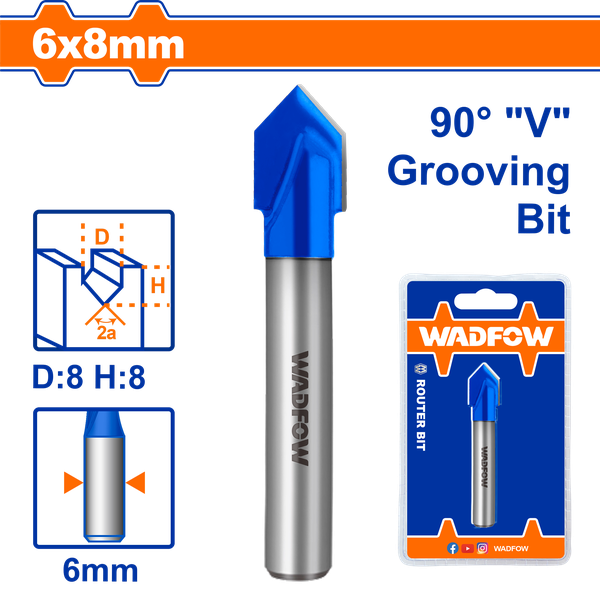 Mũi Phay Gỗ Cắt Rãnh V 6X6.8Mm WRG2402 WADFOW