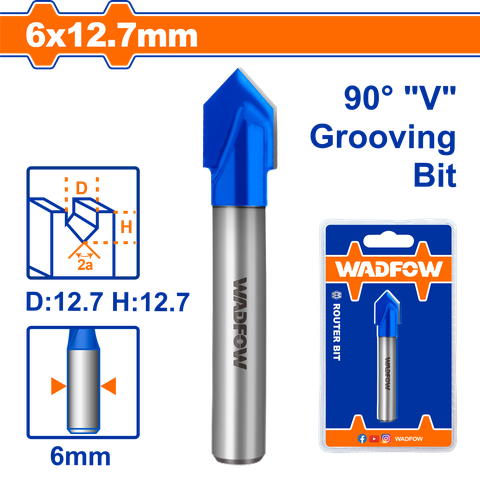 Mũi Phay Gỗ Cắt Rãnh V 6X12.7Mm WRG2404 WADFOW