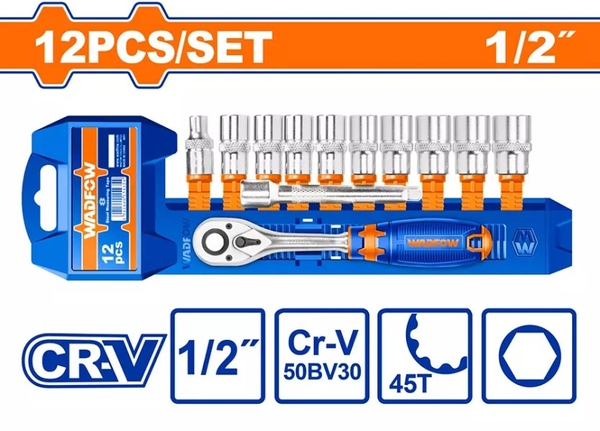Bộ 12 Chi Tiết Tay Vặn Đầu Tuýp 1/2
