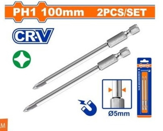 Bộ 2 Mũi Vít Bake Nối Dài Ph1X100Mm WSV9KPH1 WADFOW