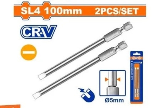 Bộ 2 Mũi Vít Dẹp Nối Dài Sl4X100Mm WSV9KSL4 WADFOW