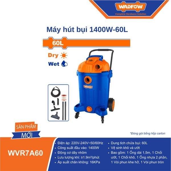 Máy húy bụi 1400W-60L WADFOW WVR7A60